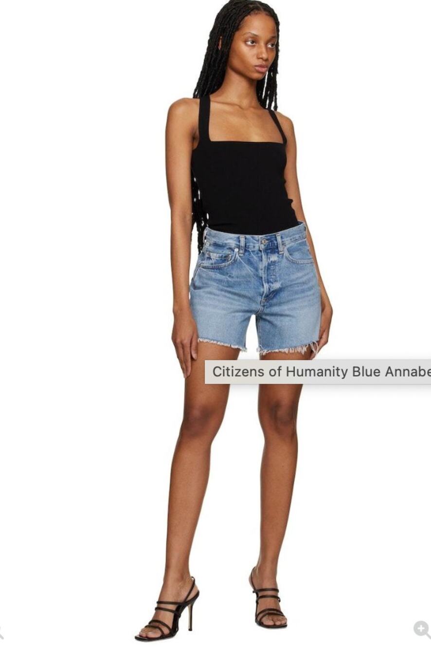 Citizens Of Humanity Shorts 28 Annabelle Long Denim Cut Off Blue Raw Hem Relaxed